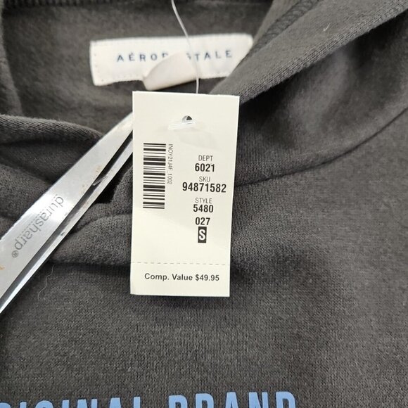 NWT Aeropostale Logo Hoodie Men's Small Grey Kangaroo Pockets NEW Original Blend - Picture 5 of 14